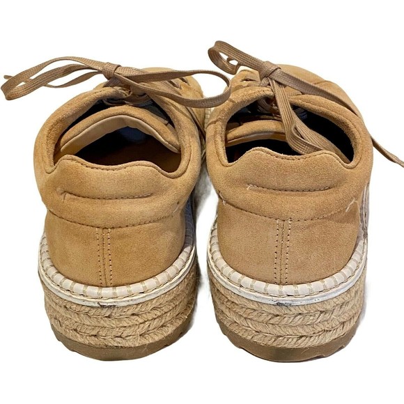 RAG & BONE Kent Espadrille Platform Sneakers Dune Tan Suede Womens Size 37 - Picture 7 of 12
